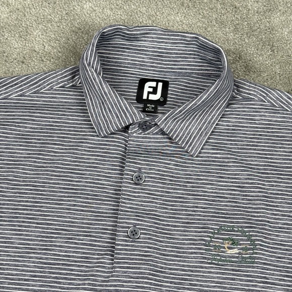 FootJoy Other - FootJoy Polo Shirt Mens Large Gray Striped Jupiter Hills US Amateur Hour Ball‎